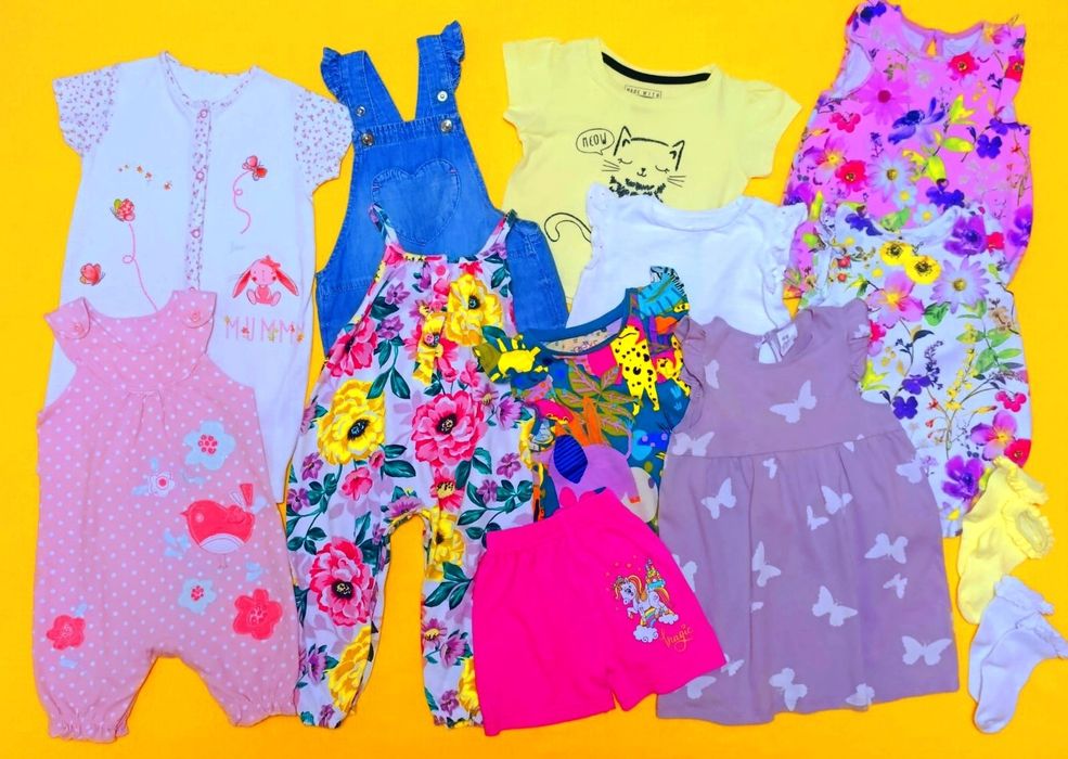 Набір літнього одягу для дівчинки 9-12 міс (74-80 см). Ціна за набір.