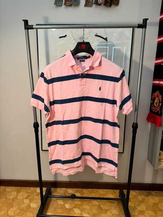 Koszulka Polo Ralph Lauren Striped Pink Navy XL
