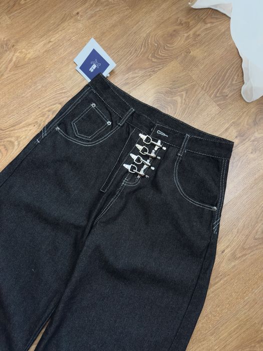 Baggy jeans raw denim bershka з кліпсами джинси архівні рав денім