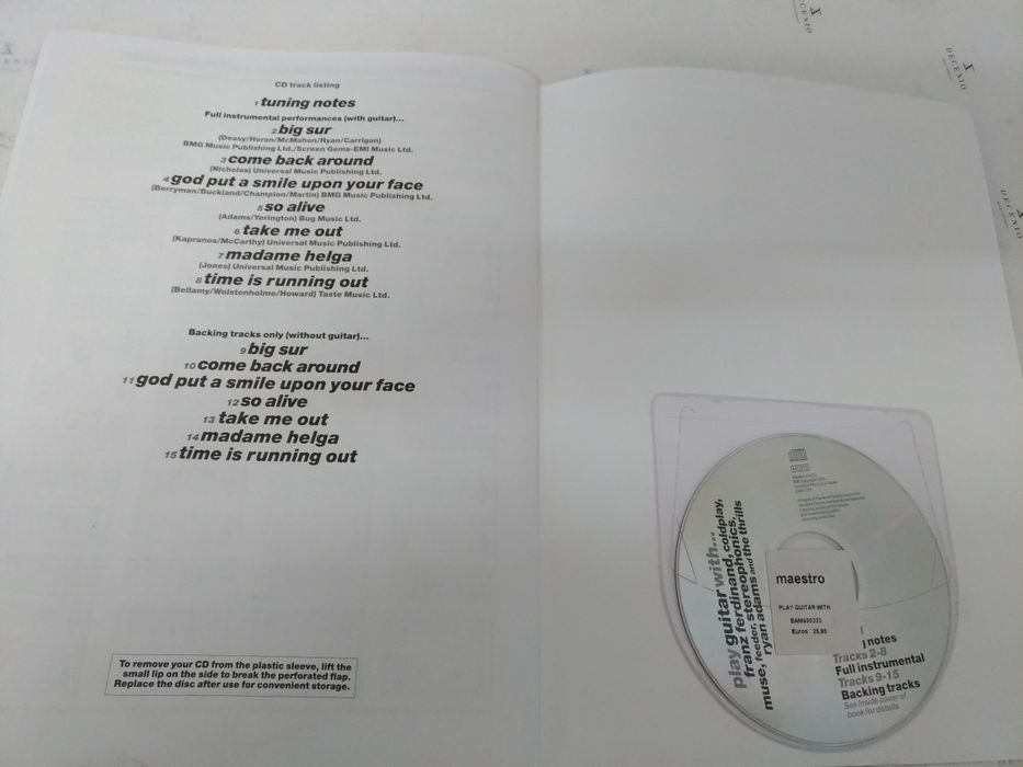 Livro: Play Guitar with: Franz Ferdinand, Cold Play, Muse, Feeder...