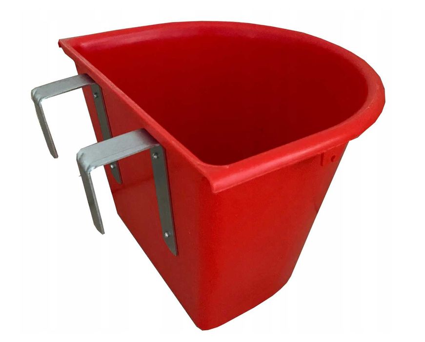 Wiadro dla konia koni - 15l z zaczepem na boks czerwone