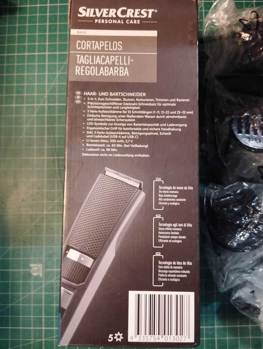 Aparador de Cabelo e Barba - Silvercrest - Lidl - Usado