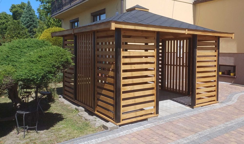 Altana drewniana ogrodowa 3×3 m Nowoczesna Altanka Pergola taras ogród
