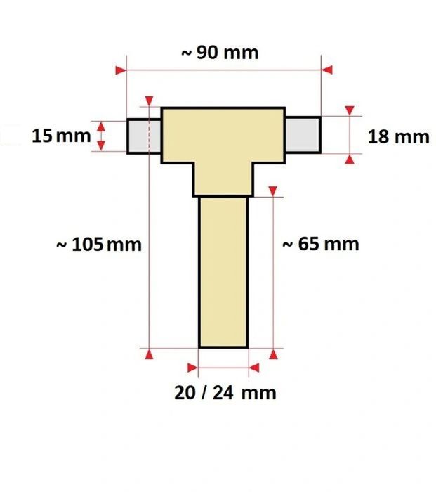 Trójnik łącznik do trampoliny WZMOCNIONY mocowanie siatki T-shaped