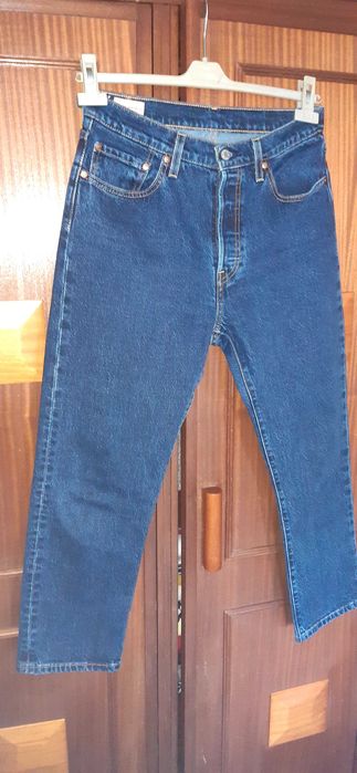 Levis 501 azul escura meclada mulher