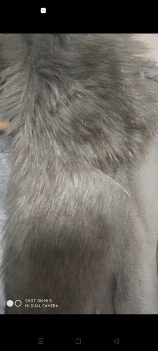 Świetne futerko kożuszek krótki szary