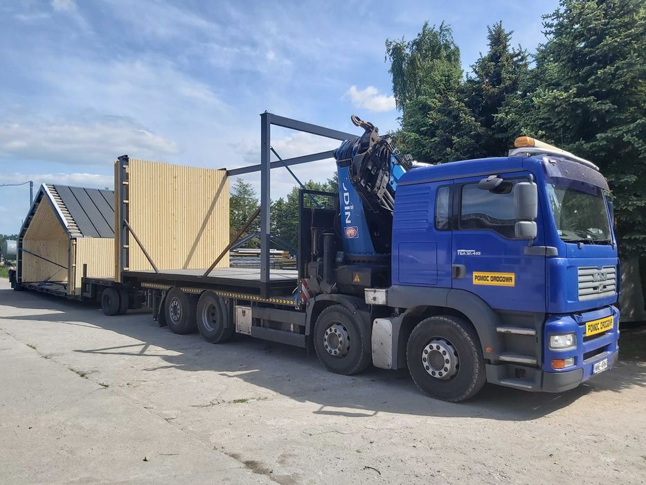 Usługi dźwigowe HDS , transport gabarytowy niskopodwoziem