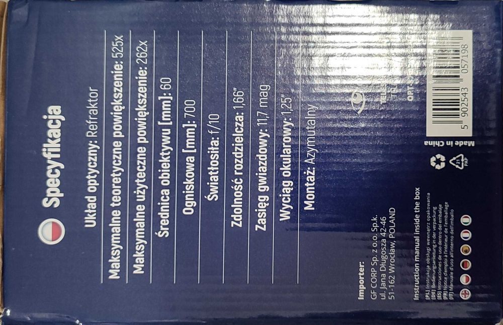 Teleskop Opticon Phobos 60F700