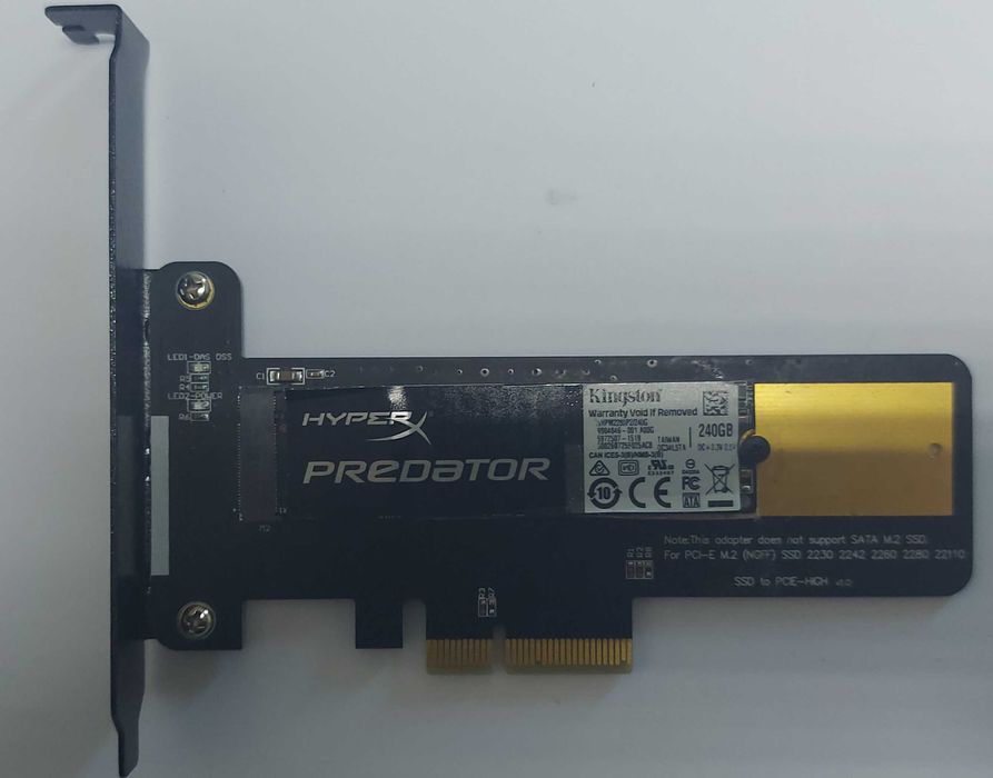 Hyper X Predator m.2 240Gb + PCI-E64297875493762120