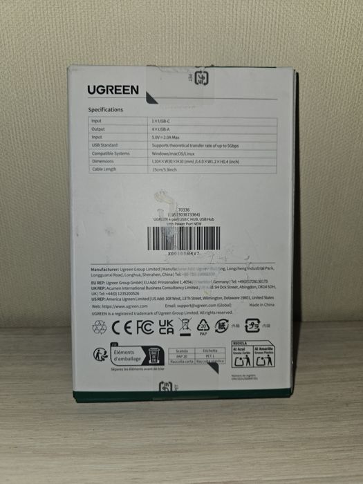 USB-хаб Ugreen CM219 4-in-1 USB Type-С to 4xUSB 3.0 HUB Space Gray