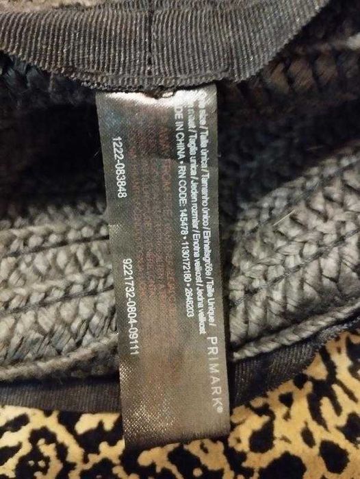 Шляпа панама женская натуральная primark Китай 56-58 р.