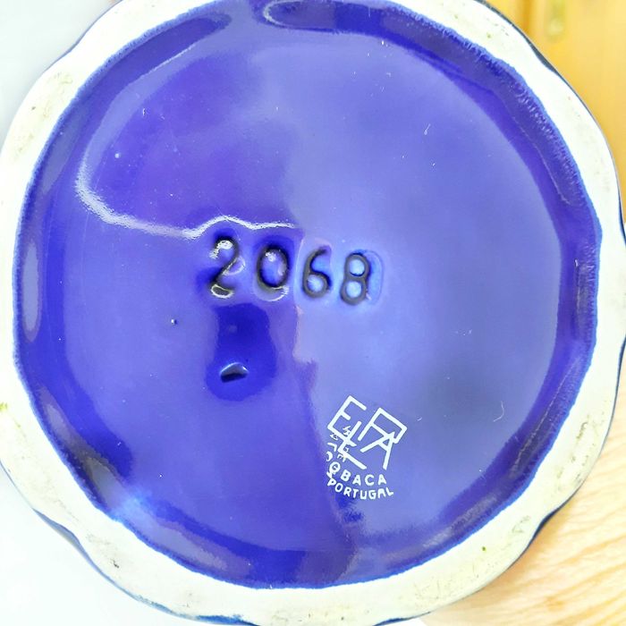 Jarra decorativa vintage Alcobaça/Portugal/ELPA. Porcelana cobalto