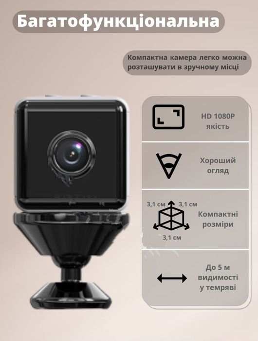 Міні камера X6D Wi-Fi з карткою пам'яті на 32 Гб
