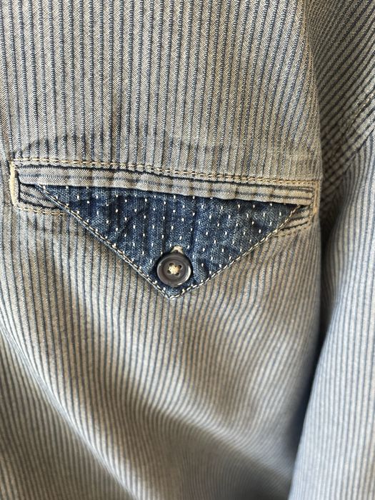 Camisa masculina Salsa azul às riscas – slim fit