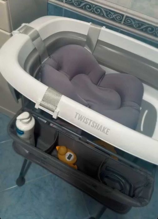 Banheira Dobrável Bebé com Suporte e Colcha