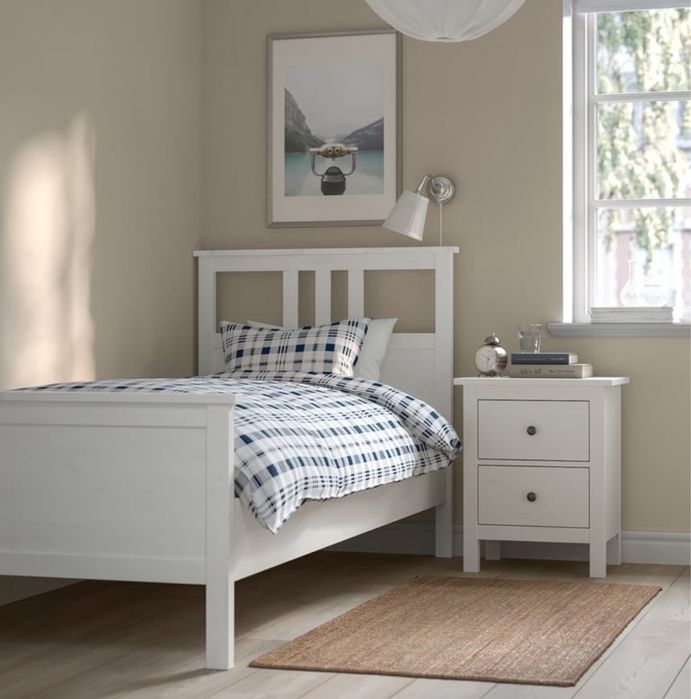 Łóżko ikea hemnes biała bejca + szafka nocna hemnes z dostawą
