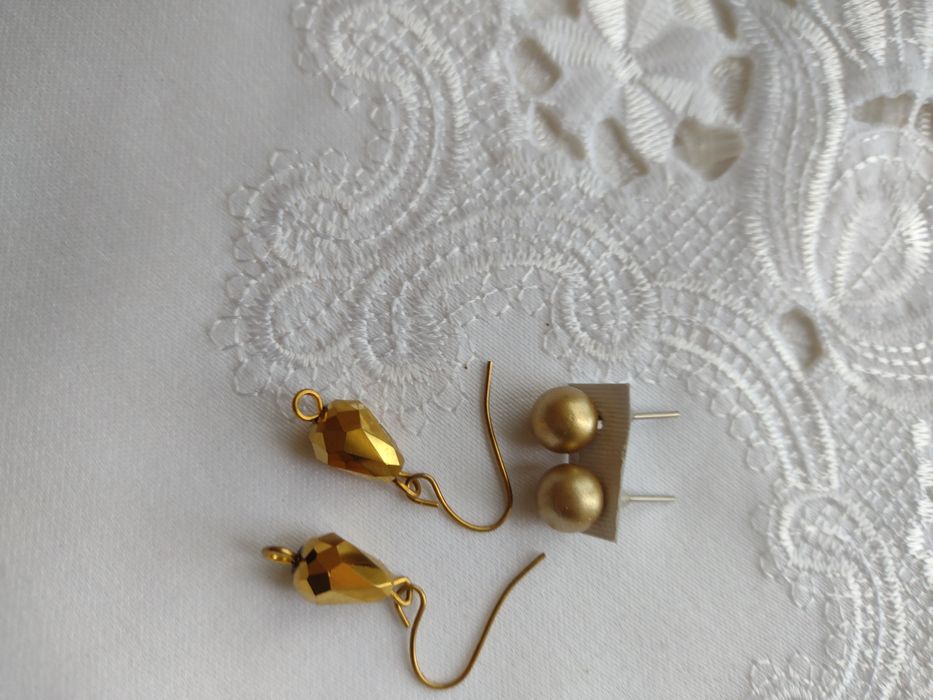 kolczyki na sztyft kulki 8mm perełki akryl plus druga para