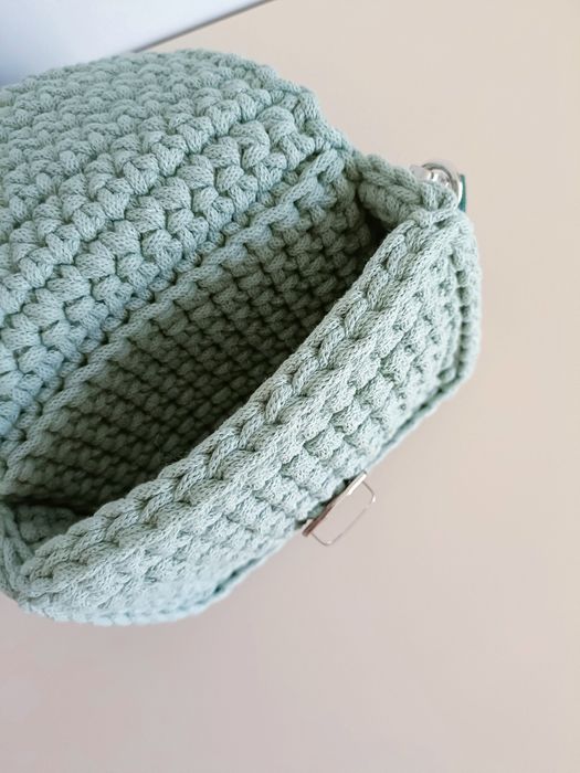 Torebka ze sznurka z paskiem regulowanym handmade