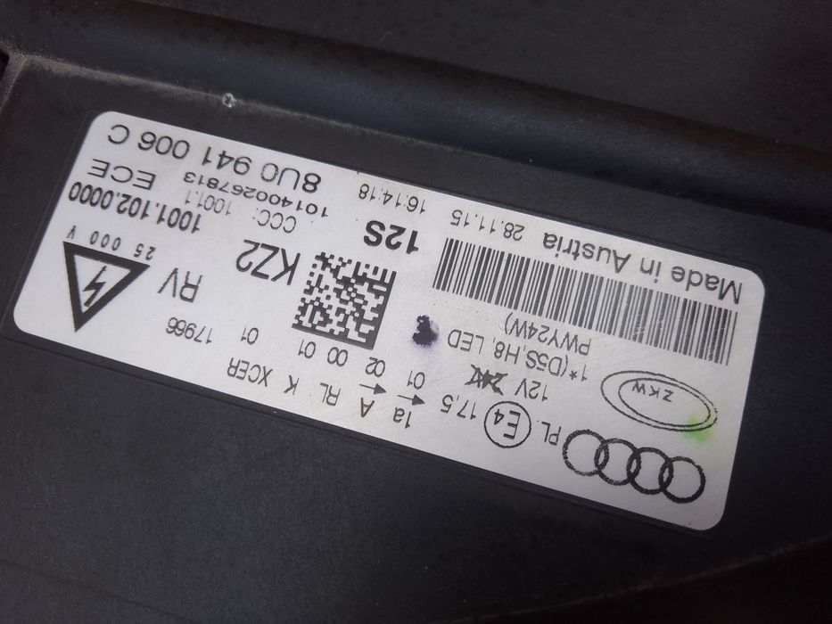 Xenon prawy audi Q3 lift 8u0 EU Europa