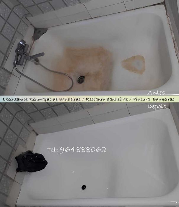 Limpeza de banheiras, branqueamento, reparação, Pintura de Banheiras.