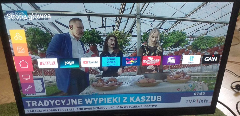 Telewizor 24" Smart Wi-fi Kamping Działka Kamper Tir Namiot 12V DVB-T2