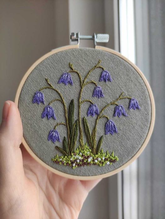Haft kwiaty dzwonki bluebell bluebells spring
