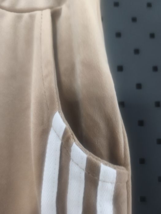 Dres welurowy z paskami / fango / made in Italy