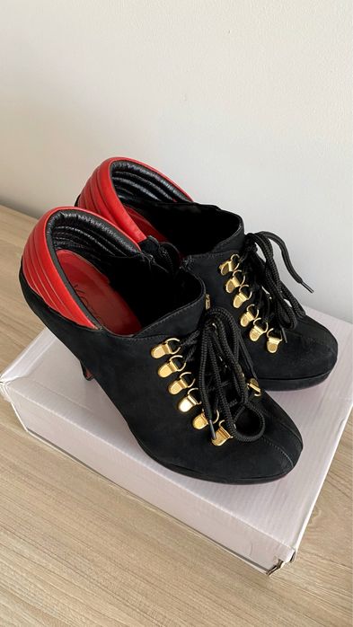 Botki Kazar buty czarne eleganckie szpilki obcasy na obcasie 38