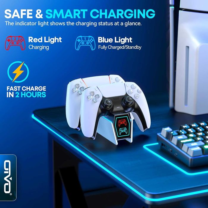 OIVO Stacja ładująca PS5 – szybka ładowarka kontrolera 2H do PlayStation 5 DualSense