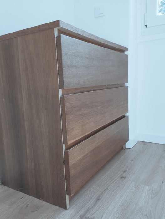 Cómoda/aparador castanho 3 gavetas  60x35x76 cm