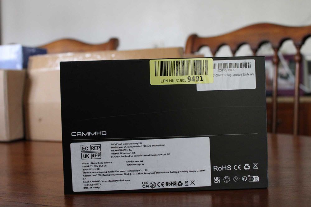 Câmara de Vigilância Pessoal CAMMHD - Nova e Selada