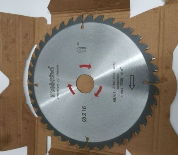 Пильный диск Metabo Precision cut Classic 216х30, Z40 б/у.