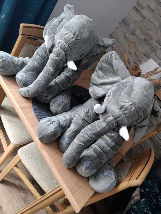 XXL Słoń Pluszowy Przytulanka Poduszka 70 cm Zabawka Dzieci Na Prezent