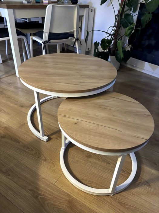 Zestaw stolików metalowych GALEN BIAŁY CRAFT