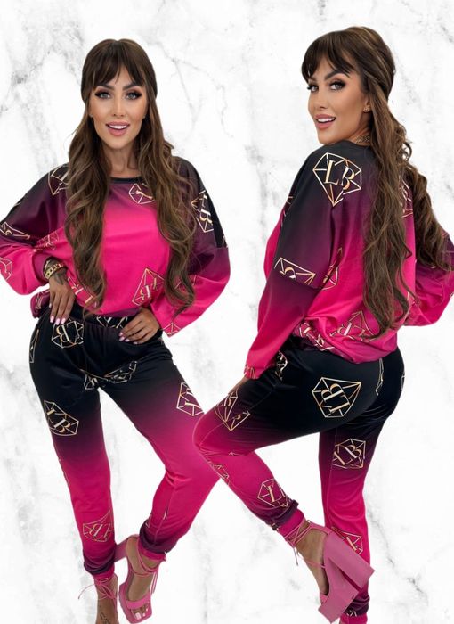 Elegancki komplet dres welurowy diament kolory Lola bianka