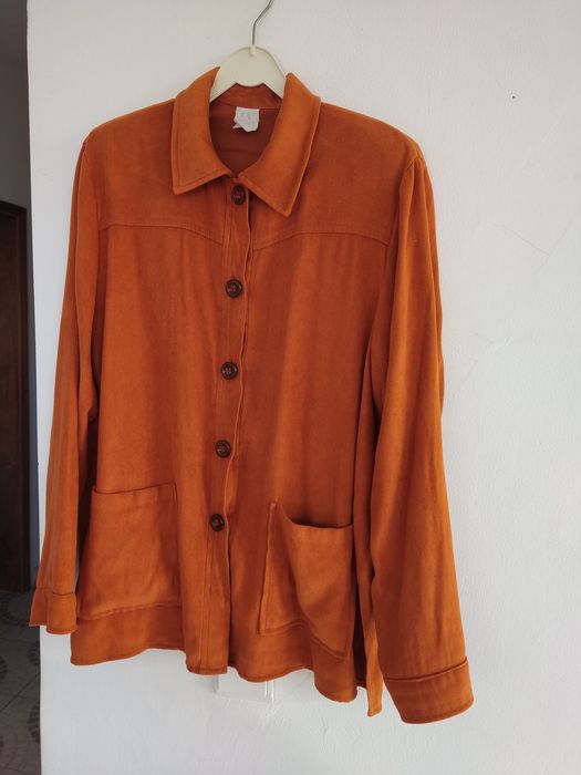 Casaco cor de tijolo tipo pele de pêssego - E & L - Tamanho L