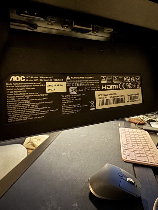 Monitor Gaming AOC 165hz-AOC 24G2SPAE/BK