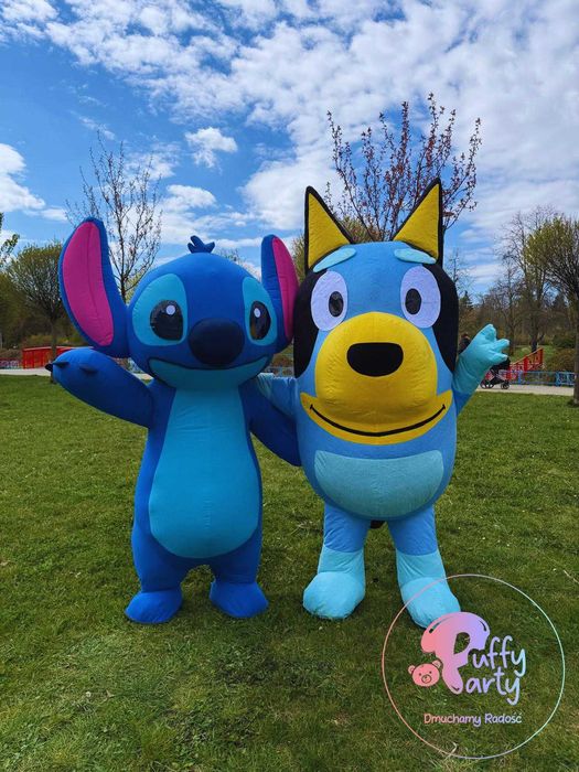 Żywa maskotka STITCH ANGEL BLUEY BINGO - urodziny piknik przedszkole