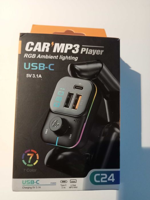 Ładowarka samochodowa BluetoothQ7, samochodowy nadajnik FM