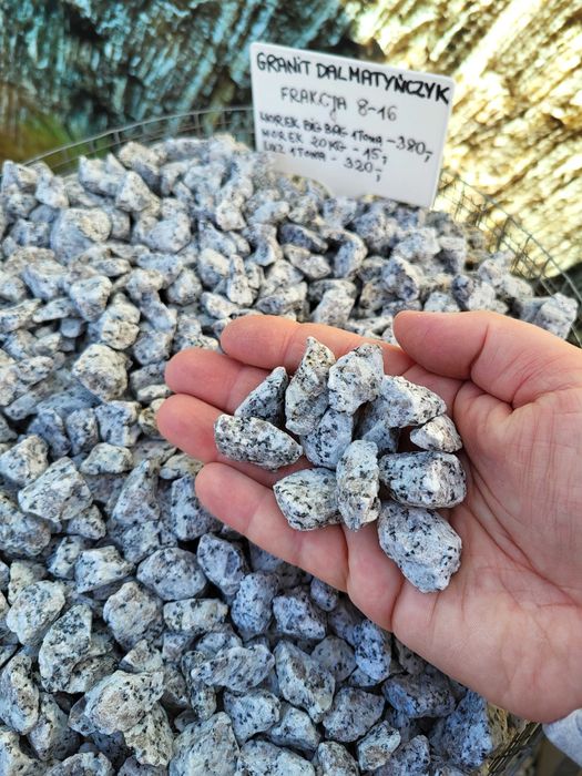 Granit Dalmatyńczyk 8-16,16-22 grys granitowy Kamień ogrodowy rabaty ścieżki ozdobny akwarium