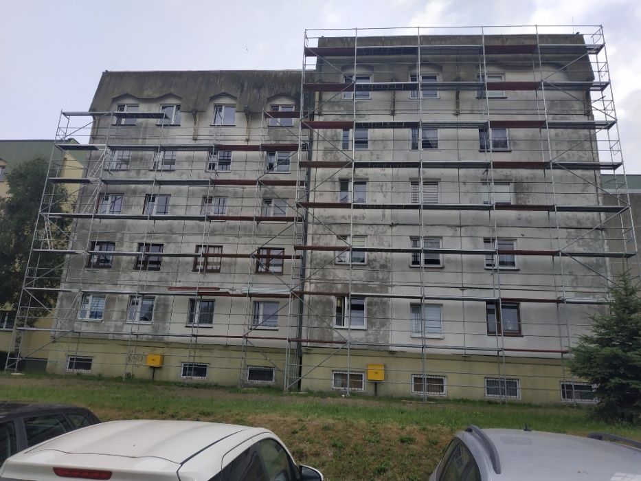 WYNAJEM Bytom - Rusztowanie elewacyjne fasadowe | Transport Montaż