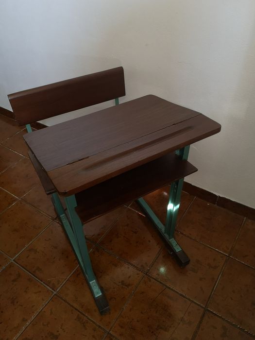 Carteira escola primária anos 60 mesa