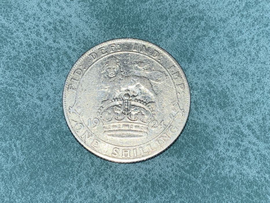 one shilling Moeda de Prata 1924 Grã-Bretanha. George V