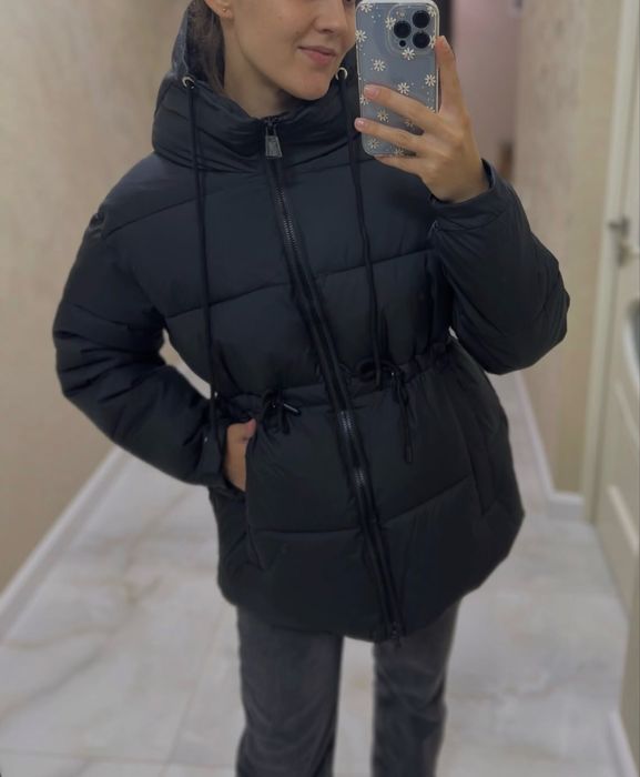 Куртка пуховик демі з утяжками