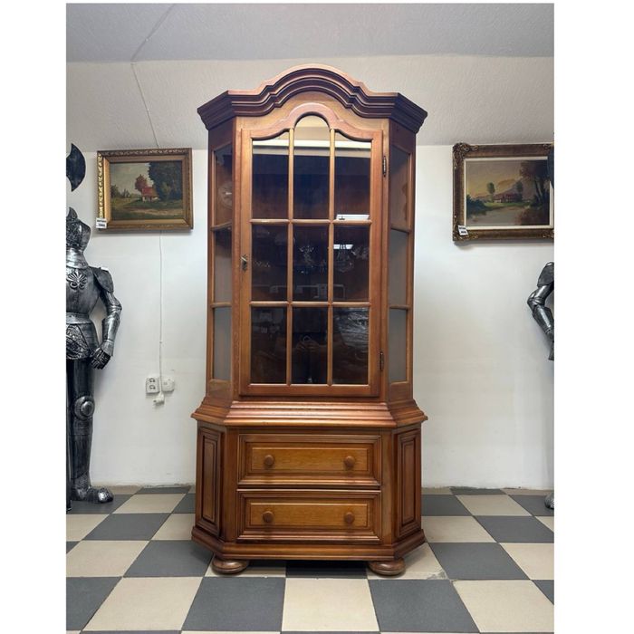 Кутова вітрина дуб масив угловая вітрина дерево 3598