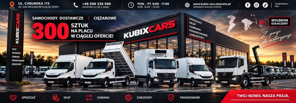 KUBIX - CARS DEALER SAMOCHODÓW DOSTAWCZYCH I CIĘŻAROWYCH 32-340 Wolbrom GOŁACZEWY UL.CHEŁMSKA 115    top banner