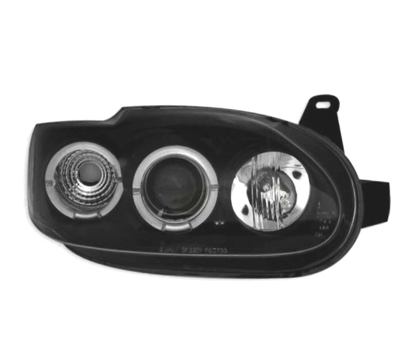 FARÓIS FORD ESCORT 95-00 ANGEL EYES FUNDO PRETO