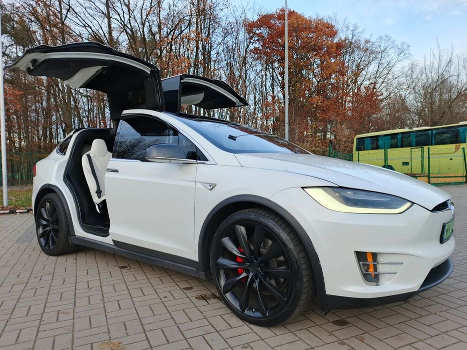 Tesla Model X Tesla X P90D/4x4/Bezwypadkowa/Pneumatyka/Skóra/Hak/Supercharger/Aplik.