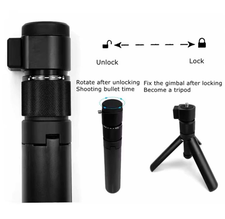 Obrotowy kijek do selfie dla Insta360 niewidoczny Bullet Time