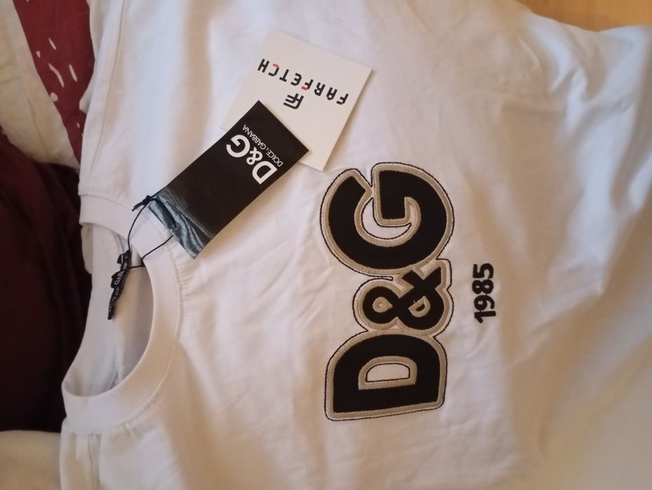 Koszulka biała dolce Gabbana nowa super z logo dg na klacie 2 xl